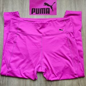 Puma Womens Fuchsia Pink 3/4 Length Leggings LIKE NEW Size XL